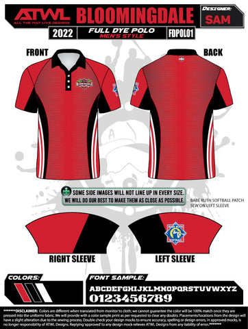 2022 Bloomingdale All Stars Mens Coaches Polo