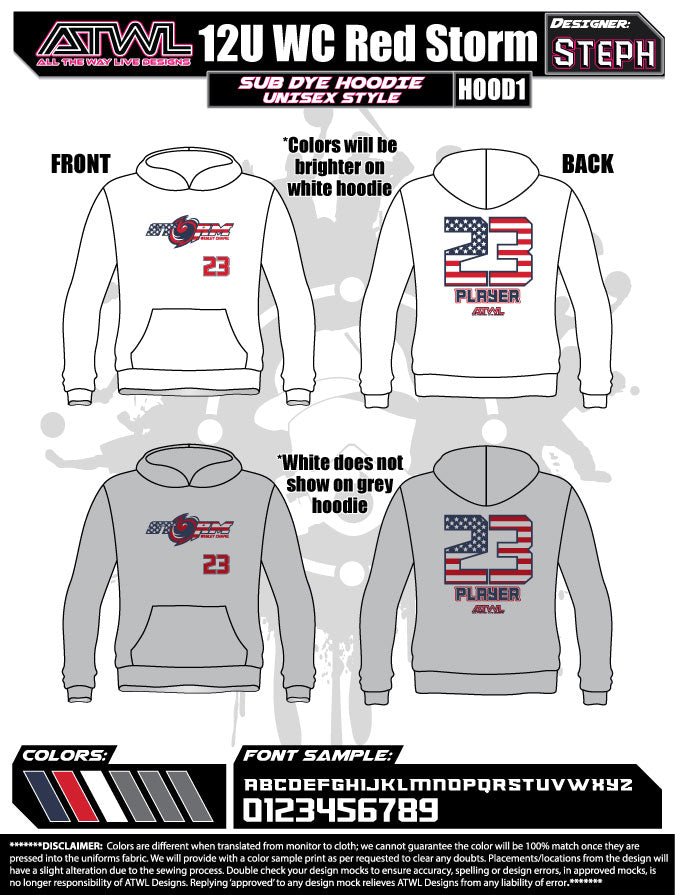 WC Red Storm Sub-dye Hoodie
