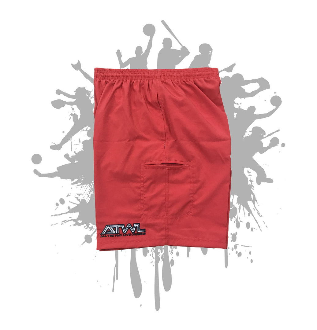 Red Microfiber Stretch Shorts – All The Way Live Designs