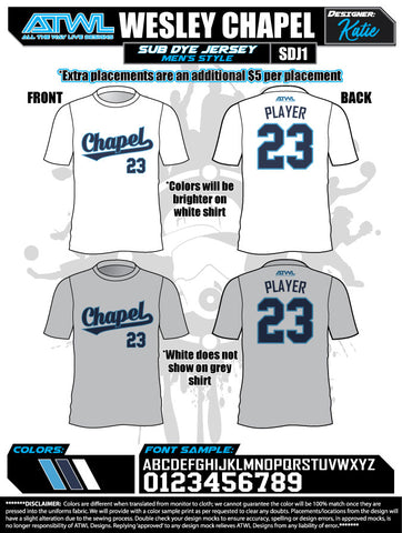 Wesley Chapel Advanced Baseball 2020  Men's Sub Dyes