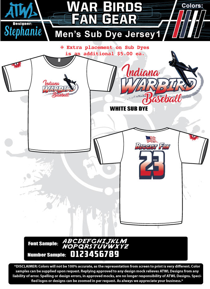 WAR BIRDS MENS SUBDYE JERSEY