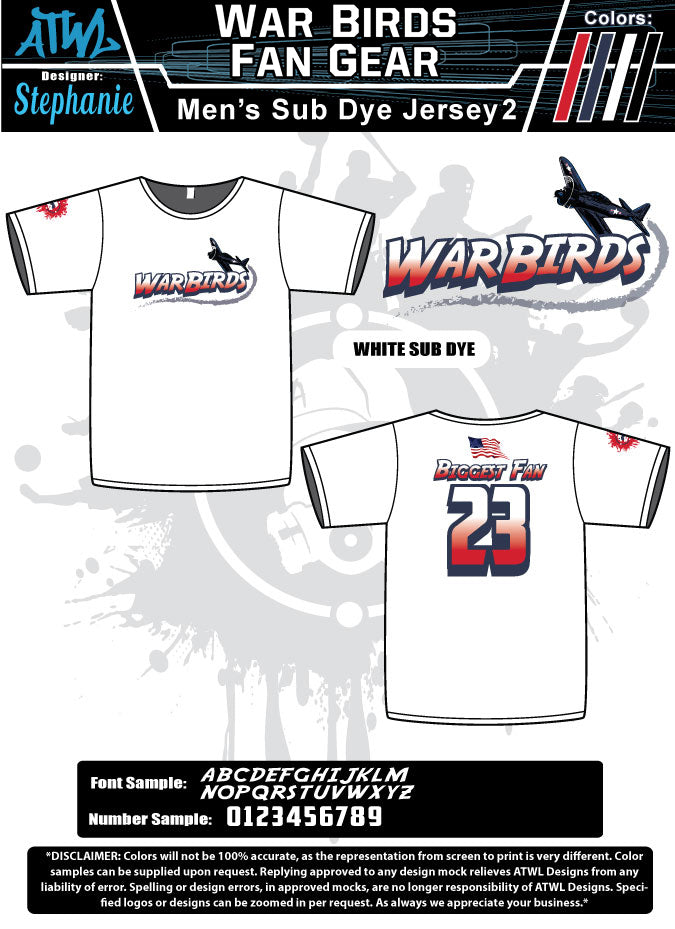 WAR BIRDS MENS SUBDYE JERSEY