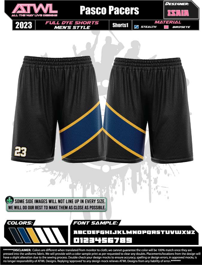 Pasco Pacers Womens game day shorts