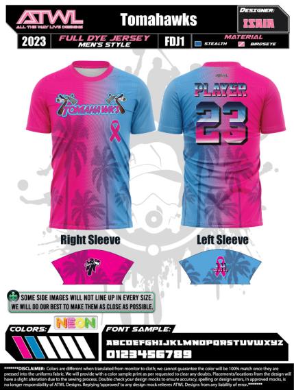 Tomahawks Miami  Full Dye Jersey