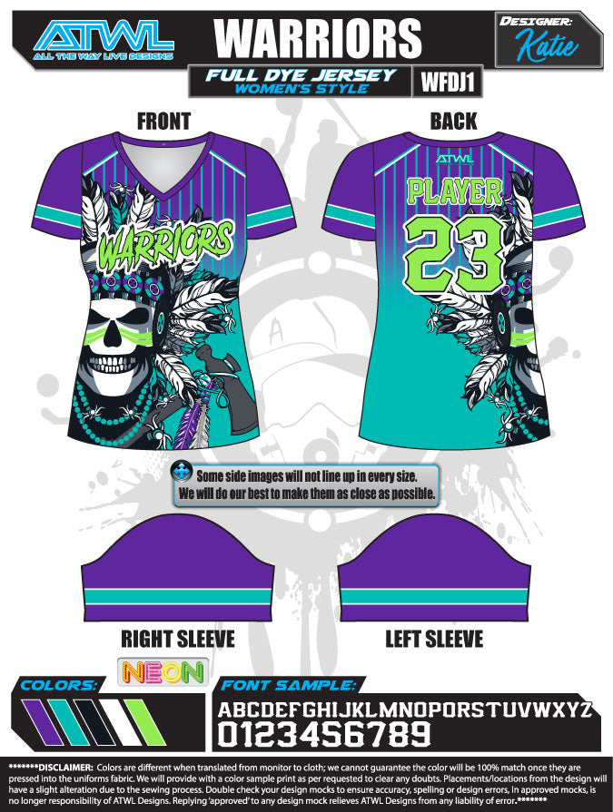 Warriors Women's Full Dye Jersey