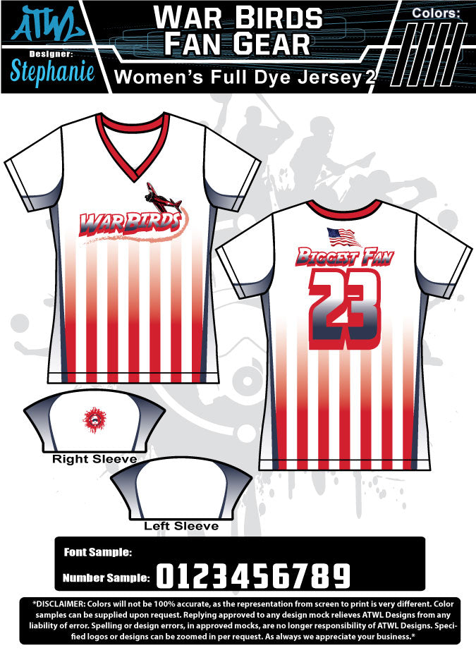 WAR BIRDS WOMENS FULL-DYE JERSEY