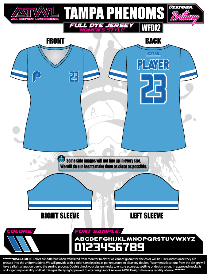 Tampa Phenoms Womens Full Dye Jersey