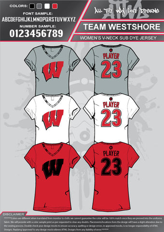 Team Westshore Parent  BIG W women Sub dyes