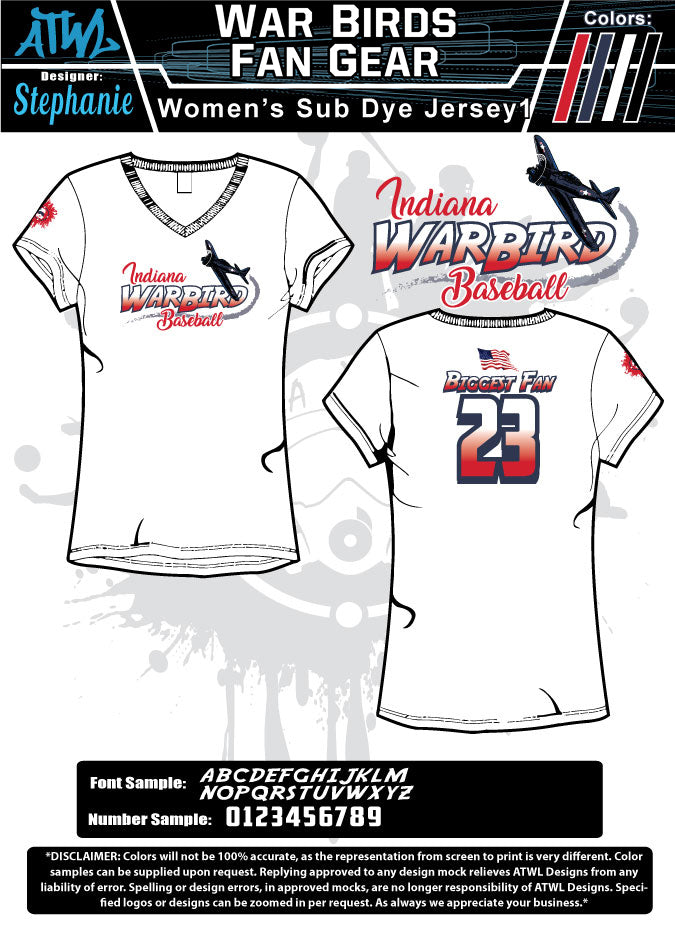 WAR BIRDS WOMENS SUBDYE JERSEY