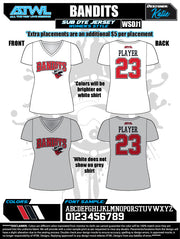 Bandits 8U Women's Sub Dye Jerseys