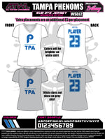 Load image into Gallery viewer, Tampa Phenoms Womens V-Neck Sub Dye Jersey